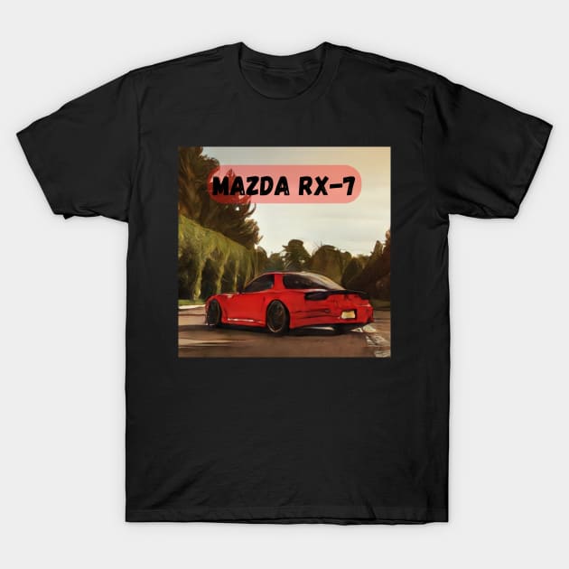2002 Mazda RX-7 - Cartoon Design T-Shirt by Trevor1984